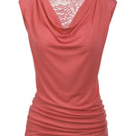 Ruched Cowl Neck Tank Tops - Nadorine (Us Only)