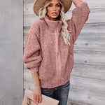 Fuzzy Fleece Jackets Oversized Open Front Coat Zipper Outwear(TTShop02) - Nadorine (Us Only)