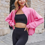 Zeagoo Womens Fleece Jacket Full Zip Crop Hoodie Long Sleeve Pullover Sweatshirts Oversized 2023 Fall Winter Coat