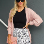 Nadorine Women's 2023 Fall Winter Popcorn Cardigan Open Front Batwing Sleeve Oversized Chunky Knit Sweater with Pockets