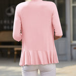 Nadorine Women's 3/4 Sleeve Draped Ruffles Cardigan