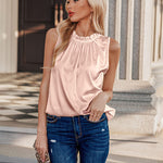 Womens Tank Tops Dressy Casual Mock Neck Sleeveless Blouses Fashion Shirts for Work - Nadorine (Us Only)