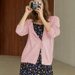 Nadorine Women's Button Down Crochet Sweater Cardigan