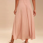 High Waisted Flowy Elastic Skirts , Lightweight Long Skirts - Nadorine (Us Only)