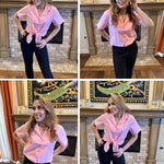 Nadorine Women's Button Down Short Sleeve Blouse