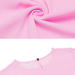 Womens Casual Scoop Neck Loose Top 3/4 Sleeve Chiffon Blouse Shirt Tops - Nadorine (Us Only)