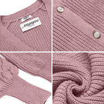 Lantern Sleeve Button Down Cable Knit Sweate - Nadorine (Us Only)