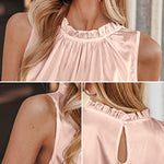 Womens Tank Tops Dressy Casual Mock Neck Sleeveless Blouses Fashion Shirts for Work - Nadorine (Us Only)