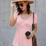 V Neck Tunic Tops - Nadorine (Us Only)