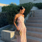 Grace Holloway | Pleated Ruffle Halter Maxi Dress For Women