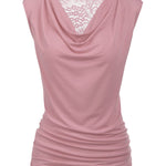 Ruched Cowl Neck Tank Tops - Nadorine (Us Only)