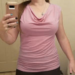 Ruched Cowl Neck Tank Tops - Nadorine (Us Only)