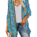 Floral Printed Batwing Cardigan - Nadorine (Us Only)