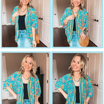 Floral Printed Batwing Cardigan - Nadorine (Us Only)
