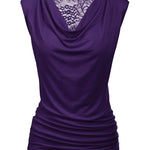 Ruched Cowl Neck Tank Tops - Nadorine (Us Only)