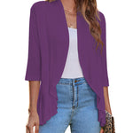 Nadorine Women's 3/4 Sleeve Draped Ruffles Cardigan
