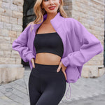 Zeagoo Womens Fleece Jacket Full Zip Crop Hoodie Long Sleeve Pullover Sweatshirts Oversized 2023 Fall Winter Coat
