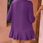 Nadorine Women's 3/4 Sleeve Draped Ruffles Cardigan
