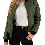 Nadorine Women's Quilted Bomber Jacket Casual Coat