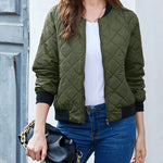 Nadorine Women's Quilted Bomber Jacket Casual Coat