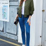 Nadorine Women's Quilted Bomber Jacket Casual Coat