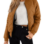 Nadorine Women's Quilted Bomber Jacket Casual Coat