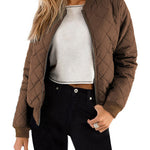 Nadorine Women's Quilted Bomber Jacket Casual Coat