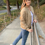 Nadorine Women's Quilted Bomber Jacket Casual Coat