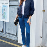 Nadorine Women's Quilted Bomber Jacket Casual Coat