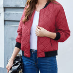 Nadorine Women's Quilted Bomber Jacket Casual Coat