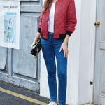 Nadorine Women's Quilted Bomber Jacket Casual Coat