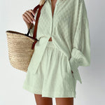 Charlotte Flemming | Embroidered Shirt & Shorts Set For Women