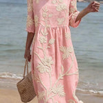 Brianna | Elegant Mid Sleeve Floral Dress
