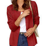Nadorine Women's Button Down Crochet Sweater Cardigan