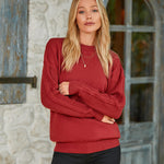 Zeagoo Womens 2023 Fall Sweaters Cute Cable Knit Crewneck Chunky Cozy Long Sleeve Warm Soft Pullover Sweater Tops
