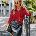 Nadorine Women's Button Down Shirt Long Sleeve Chiffon Blouse