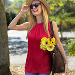 Womens Tank Tops Dressy Casual Mock Neck Sleeveless Blouses Fashion Shirts for Work - Nadorine (Us Only)