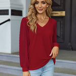 Nadorine Women's Blouses Dressy Casual V Neck Top