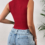 Nadorine Sleeveless Crop Top Square Neck Tank Top