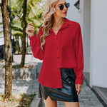 Nadorine Women's Button Down Shirt Long Sleeve Chiffon Blouse