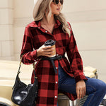 Zeagoo Womens Shacket Jacket Long Sleeve Flannel Shirt