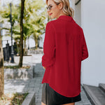 Nadorine Women's Button Down Shirt Long Sleeve Chiffon Blouse