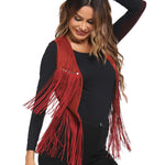 Nadorine Fringe Vest 70s Cowgirl Costume Faux Suede Rave