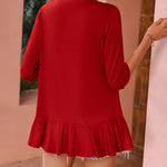 Nadorine Women's 3/4 Sleeve Draped Ruffles Cardigan