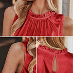Womens Tank Tops Dressy Casual Mock Neck Sleeveless Blouses Fashion Shirts for Work - Nadorine (Us Only)