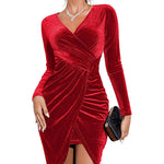 Zeagoo Women's Velvet Dress Long Sleeve Elegant Cocktail Dress