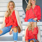 Women's Frill Mock Neck Blouse Long Sleeve Ruffle Shirt Top Elegant Office Tops S-XXL - Nadorine (Us Only)