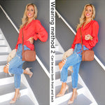 Women's Frill Mock Neck Blouse Long Sleeve Ruffle Shirt Top Elegant Office Tops S-XXL - Nadorine (Us Only)