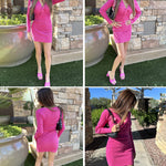 Twist Front Knitted Bodycon Dress - Nadorine (Us Only)
