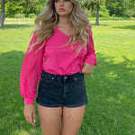Nadorine Women's Blouses Dressy Casual V Neck Top